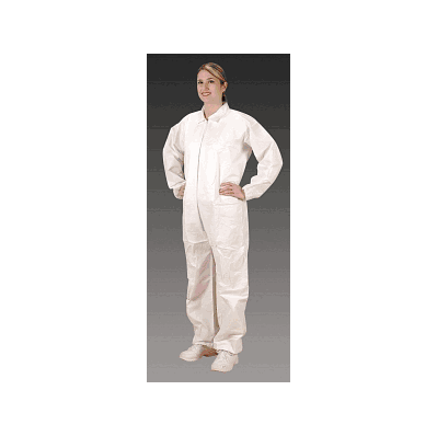 Coverall, Elas Wrst, Ankl, Bck, Wht, 5xl - Me