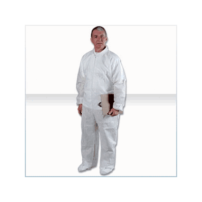 Coverall, Elas Wrst, Ankl, Bck, Wht, 8xl - Me