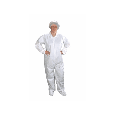 Coverall, Elas Wrst, Ankl, Wht, 4xl - Medline