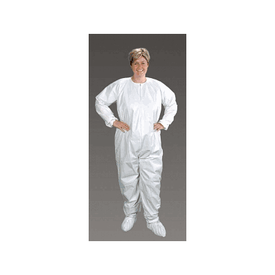 Coverall, Elas Wrst, Bound Seam, Wh, Xl - Med