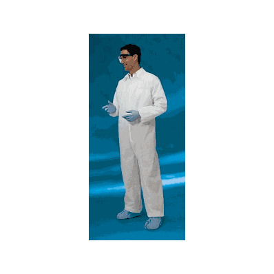 Coverall, Elast Cuff, Ankle, White, Univ - Me
