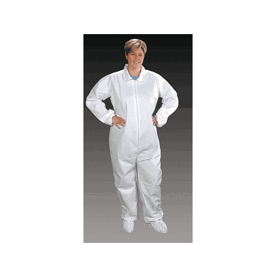 Coverall, Irrad, Elas Wrst, Ankl, Wht, Xl - M