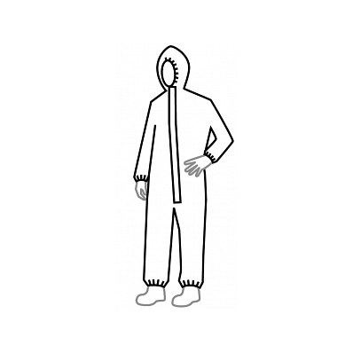 Coverall, Nexgen, Wht, Hood, El W&A, Sm - Med