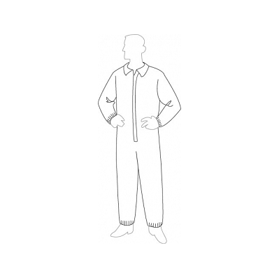 Coverall, Progard, Sms, Whte, Zippr Frnt, 2xl