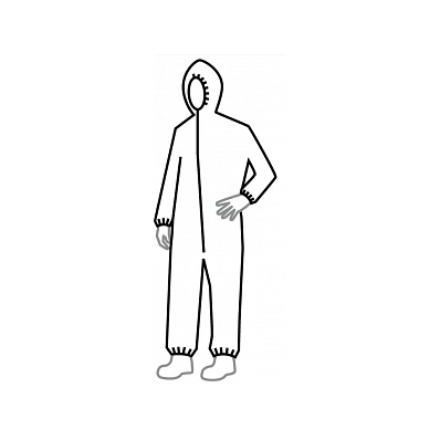 Coverall, S Seam, Attach Hood, Elastic, 4xl -