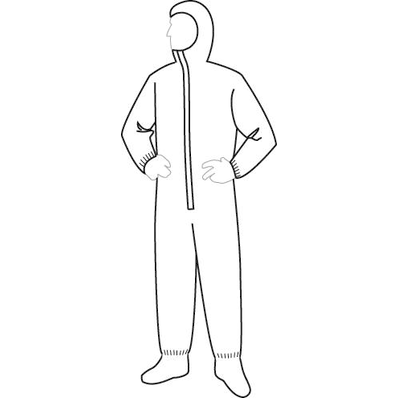 Coverall, Hood, Boots, Elastics, MEDIUM