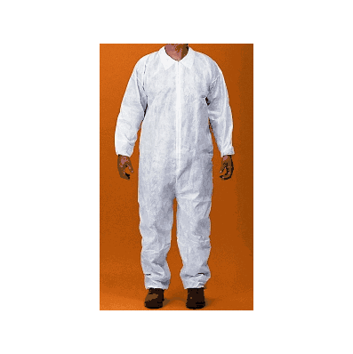 Coverall, Sms, Zip Front, Xlarge, White - Med