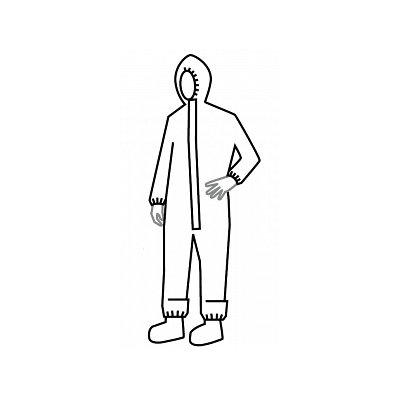 Coverall, Tychem Br, Sf(T), Elstc, 2x, Yellow