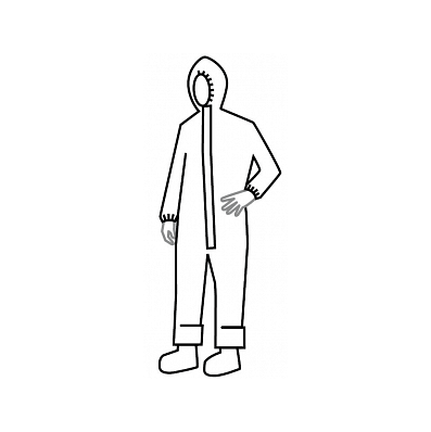 Coverall, Tychem Cpf3, Zip, Resp Fit 3x - Med