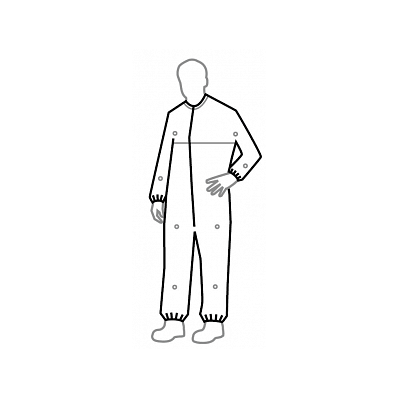 Coverall, Tyv, Iso, Str, Donng Snaps 4x - Med