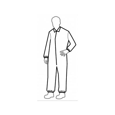 Coverall, Tyvek Isoclean, Wht, Elastic, 4xl -