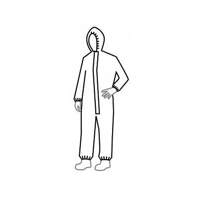 Coverall, Yellow, Hood, B Seams, Elastic - Me