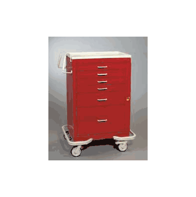Crash Cart 6 Drawers Red - Cart, Crash 6drwr