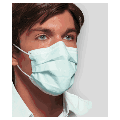 Crosstex Procedure Mask, Level 3, color Light Blue, Anti-fog