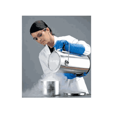 Cryogenic Thermo-Flask Benchtop Liquid Nitrogen (LN2) Container, 1 Liter with Carrying Handle and Vented Secure Lid
