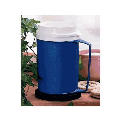 Cup, Weighted, 12 Oz, Blue, W/White Lid
