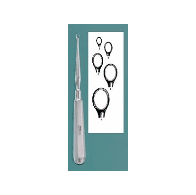 Curette, Dermal, Oval, 6 mm, Sz 3 - Curette,