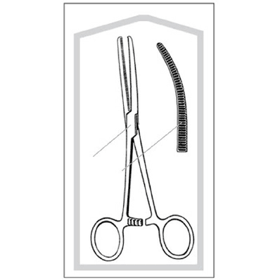 Curved Blunt, 6-1/4" Serrated Tip Rochester-Pean Forceps 50/Bx