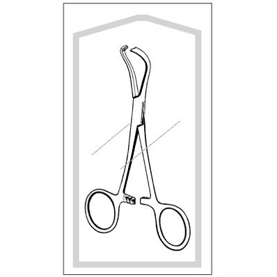 Curved Non-Perforating, 3-1/2" Serrated Lorna Edna Towel Clamp 25/Bx