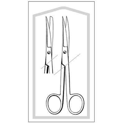 Curved Sharp/Blunt 5-1/2" Operating Scissors, 25/bx