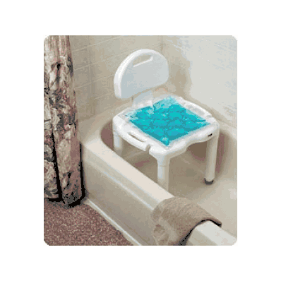 Cushion, Gel, Bath, W/Suctioncups, 12"X12" -