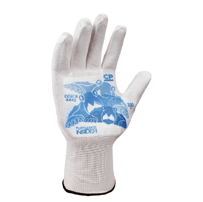 Cut Resistant, LARGE Glove Liner, color White, NonSterile, Hemmed Cuff