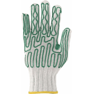 Cut Resistant, SMALL Glove Liner with Yellow Cuff, color White / gray, NonSterile, Knit Cuff