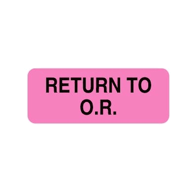 "Return To Operating Room" Labels, Pink