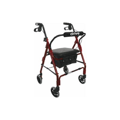 Deluxe Rollator Red - Walker, Alum Rollation