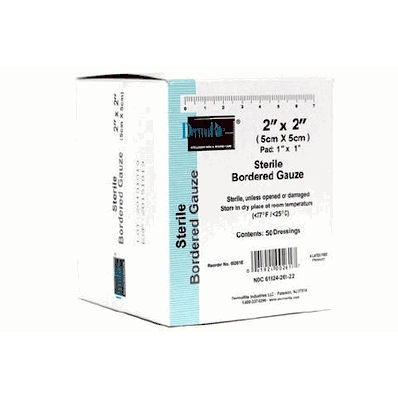 DermaRite Bordered Gauze, 2" x 2"