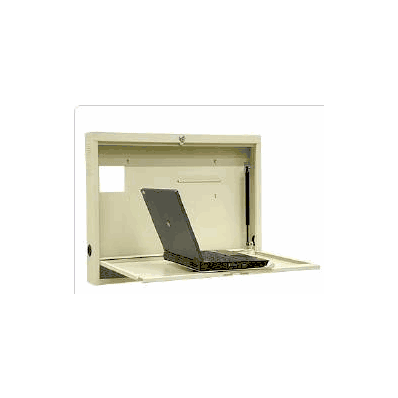 Desk, Wall Laptop Turnable 29 3/4x30wx4d Lt G