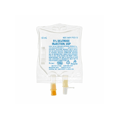 Dextrose Solution 5%, 50 ml bags by Hospira 07923-13