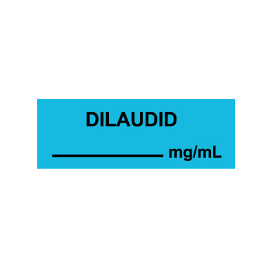 Dilaudid Label, mg/ml, 0.5" x 500", Bright Blue