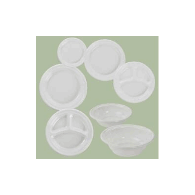 Dinner Plate White Disposable Plastic - Plate