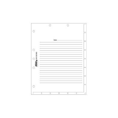 Divider Sheets Medical Chart Index with White 8-1/2 x 11 Inches