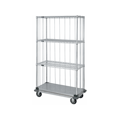 Dolly Based 3 Sided Wire Shelf Carts - Cart,