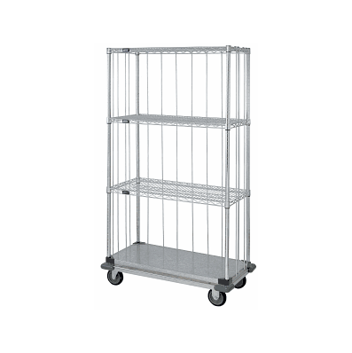 Dolly Based 3 Sided Wire Shelf Carts - Cart,