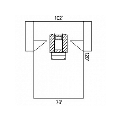 Drape, Lap / Cho, 102"X76"X120", 12.5"X13", N