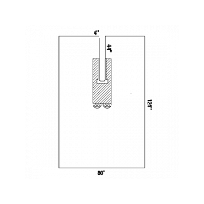 Drape, Split, U, 4x44, 80x124, Sterile - Medl