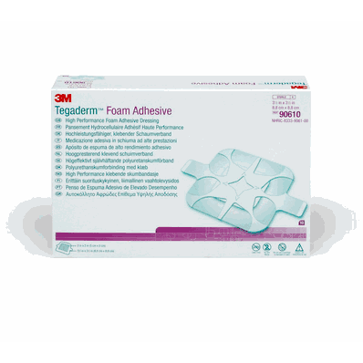 Dressing, Foam, Tegaderm, Sq, 3.5x3.5, 2x2pad