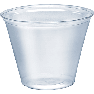 Drinking Cup 9 oz. Without Graduations, Clear, 50/sleeve, 20 sleeves/cs (1000/cs)
