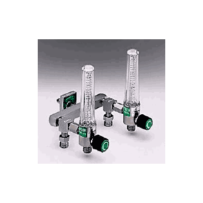 Dual Oxygen Flow Meter Nickel Plated Brass, P