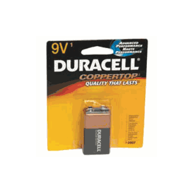 Duracell Coppertop Alkaline Battery 9 V - Ba