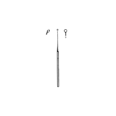 Ear Curette Single-ended Size 3 Angled, Blunt