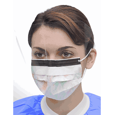 Earloop Mask with Splash Guard, MULTI COLOR