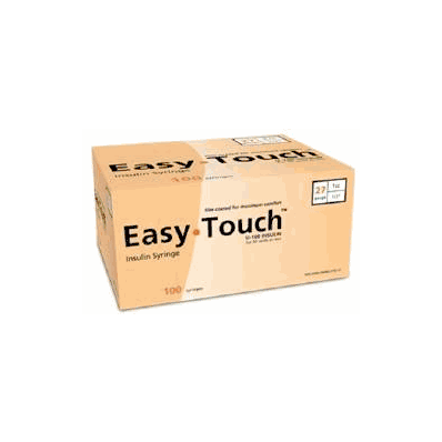 Easy Touch Insulin Syringe with Needle, 1 mL 27 ga 1/2"