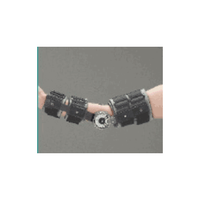 Elbow brace, 10", large, black, hinged
