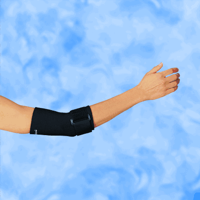 Elbow support, medium, tennis, neoprene, black