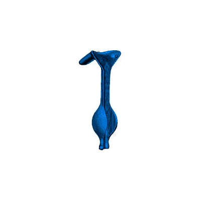 Electrosurgical Vaginal Speculum Auvard, Medium 2-3/4 X 1-1/2" Single End Weighted 2.5 lbs. with PSE Tube