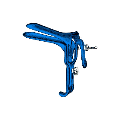 Electrosurgical Vaginal Speculum Graves, X-Large 4-3/4 x 1-1/2" Blue, Double Blade Duckbill